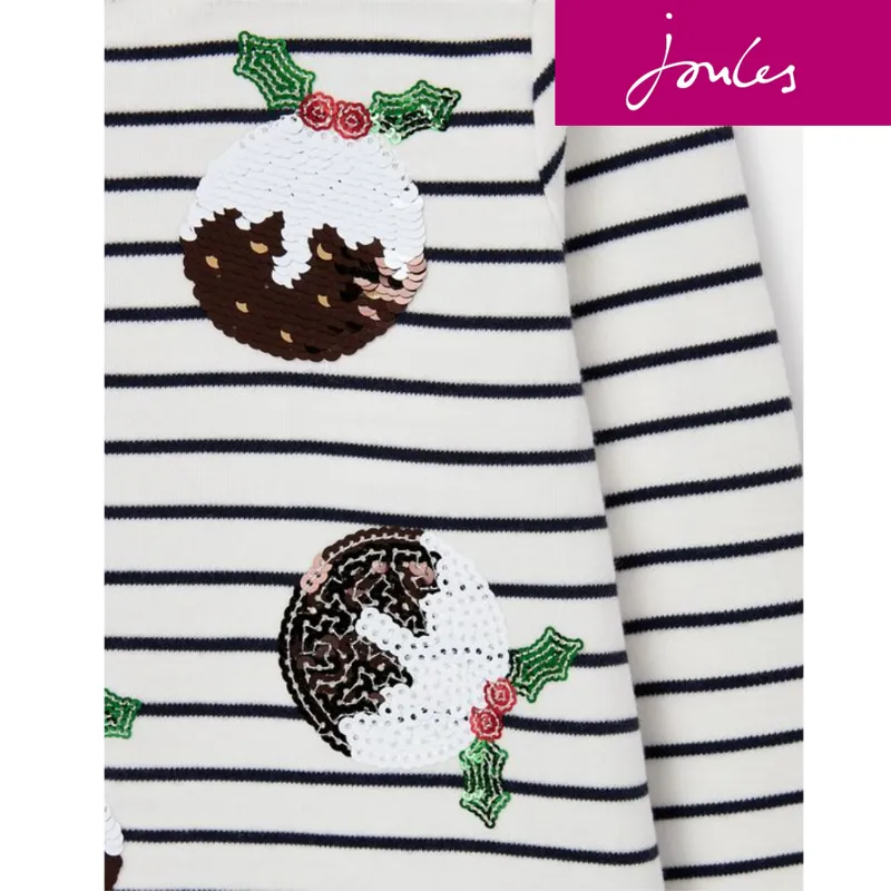 Joules Harbour Luxe Top - Christmas Pudding-4